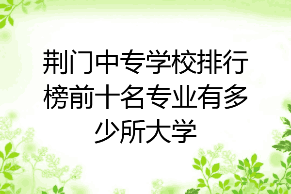 荆门中专学校排行榜前十名专业有多少所大学