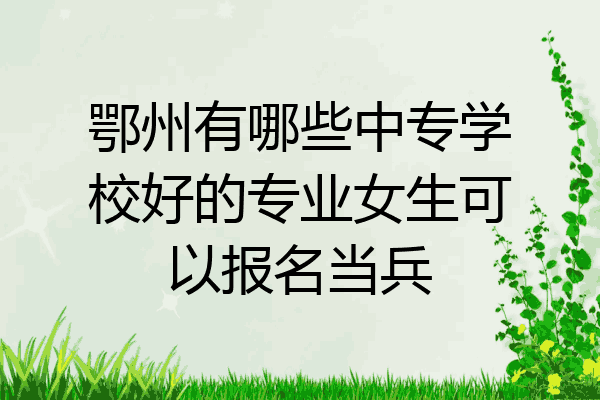 鄂州有哪些中专学校好的专业女生可以报名当兵