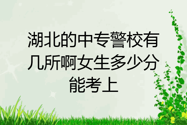 湖北的中专警校有几所啊女生多少分能考上