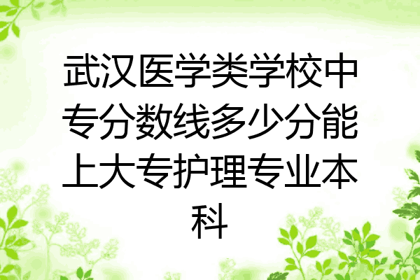 武汉医学类学校中专分数线多少分能上大专护理专业本科