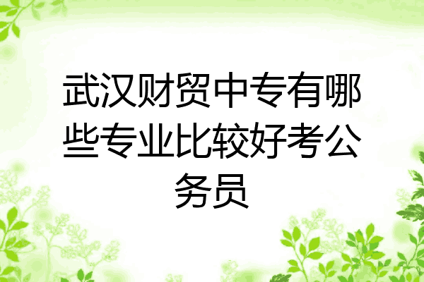 武汉财贸中专有哪些专业比较好考公务员