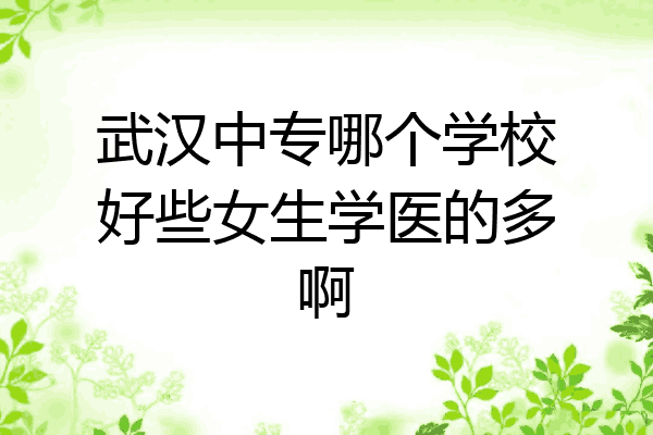 武汉中专哪个学校好些女生学医的多啊