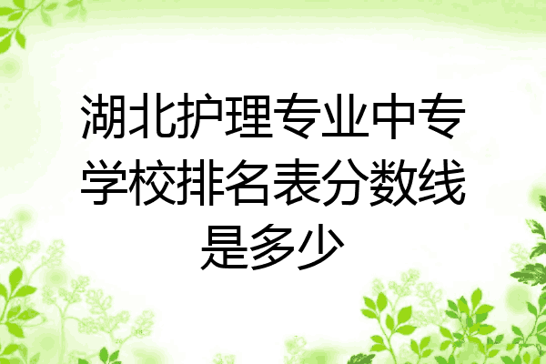 湖北护理专业中专学校排名表分数线是多少