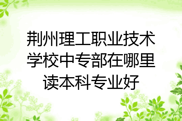 荆州理工职业技术学校中专部在哪里读本科专业好