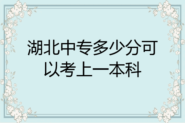 湖北中专多少分可以考上一本科