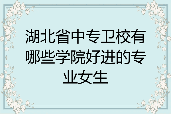 湖北省中专卫校有哪些学院好进的专业女生