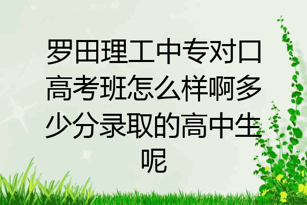 罗田理工中专对口高考班怎么样啊多少分录取的高中生呢