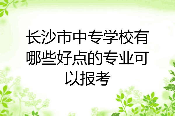 长沙市中专学校有哪些好点的专业可以报考