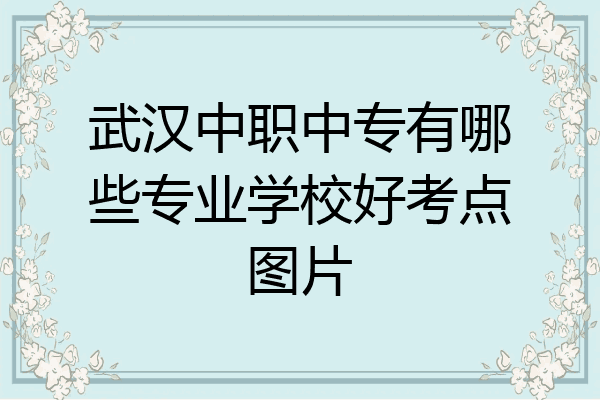 武汉中职中专有哪些专业学校好考点图片
