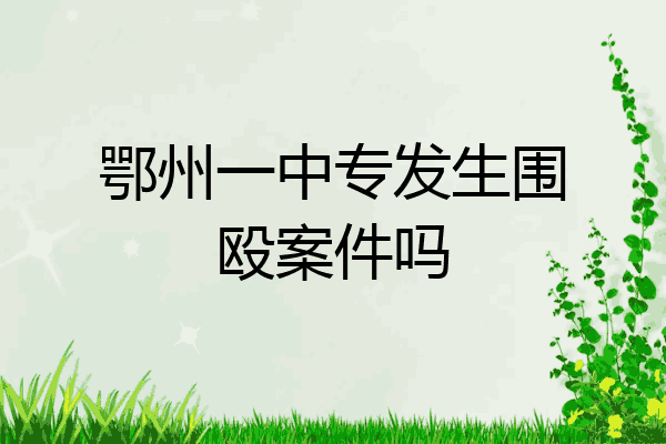 鄂州一中专发生围殴案件吗