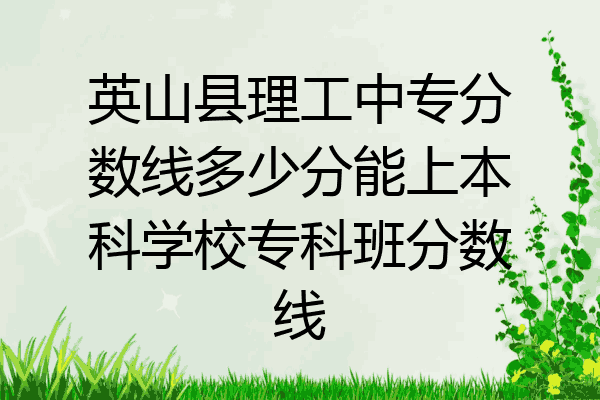 英山县理工中专分数线多少分能上本科学校专科班分数线