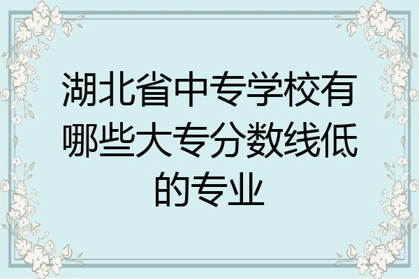 湖北省中专学校有哪些大专分数线低的专业