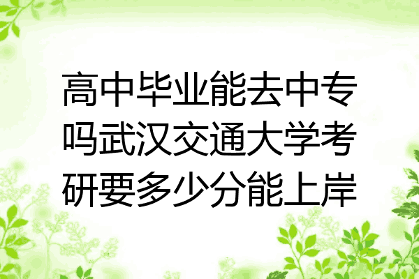 高中毕业能去中专吗武汉交通大学考研要多少分能上岸