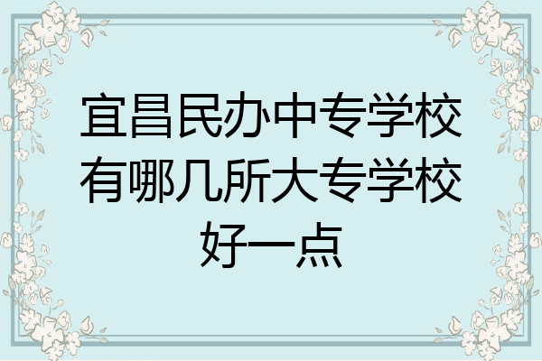 宜昌民办中专学校有哪几所大专学校好一点