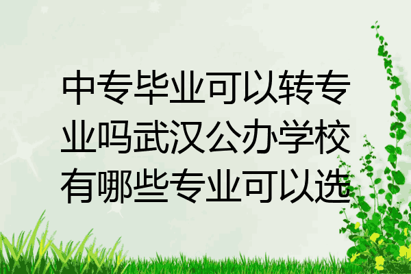 中专毕业可以转专业吗武汉公办学校有哪些专业可以选