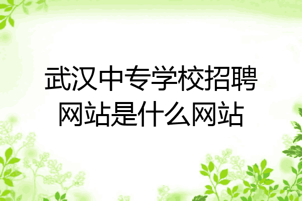 武汉中专学校招聘网站是什么网站