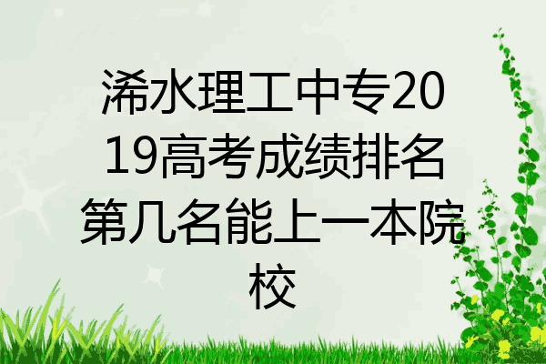 浠水理工中专2019高考成绩排名第几名能上一本院校