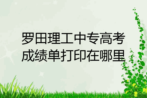 罗田理工中专高考成绩单打印在哪里