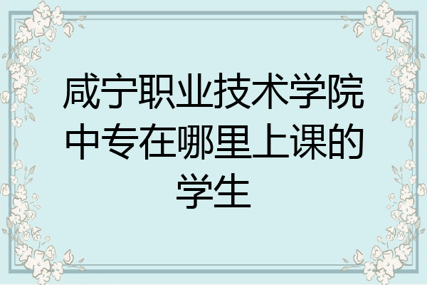 咸宁职业技术学院中专在哪里上课的学生