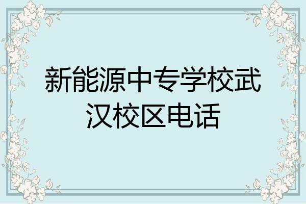 新能源中专学校武汉校区电话