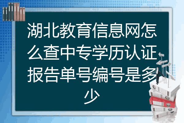湖北教育信息网怎么查中专学历认证报告单号编号是多少