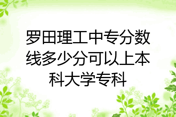 罗田理工中专分数线多少分可以上本科大学专科