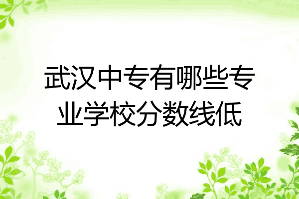 武汉中专有哪些专业学校分数线低