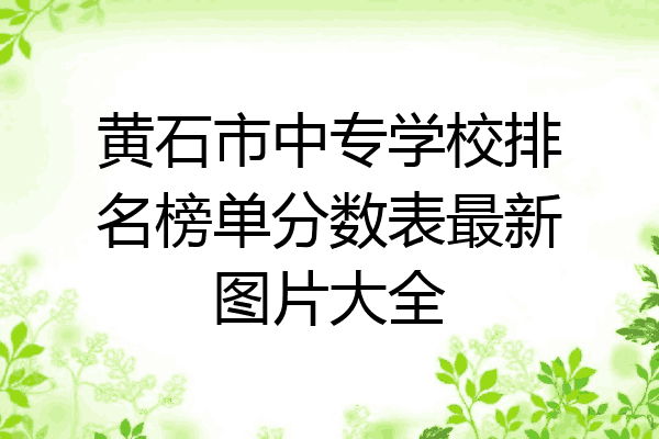 黄石市中专学校排名榜单分数表最新图片大全