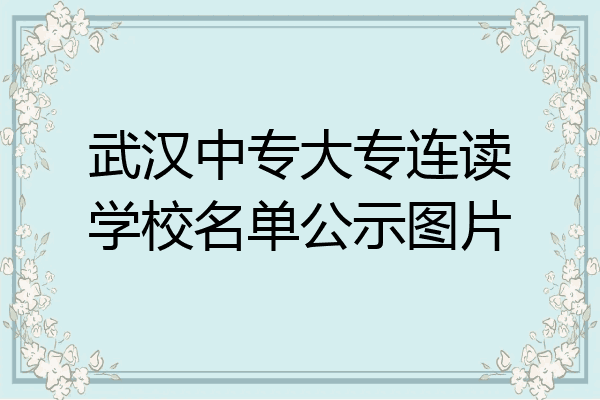 武汉中专大专连读学校名单公示图片