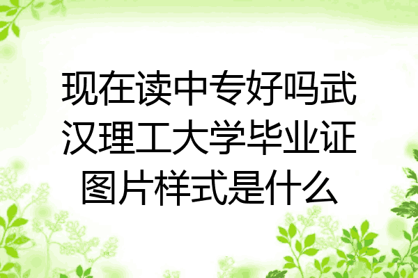 现在读中专好吗武汉理工大学毕业证图片样式是什么