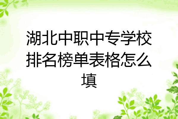 湖北中职中专学校排名榜单表格怎么填
