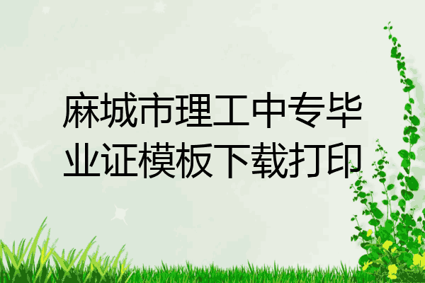 麻城市理工中专毕业证模板下载打印