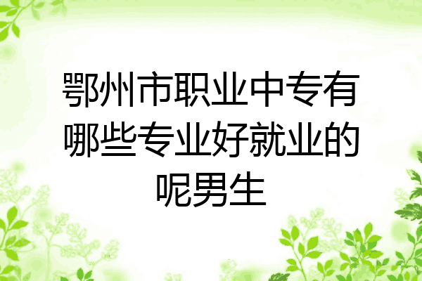 鄂州市职业中专有哪些专业好就业的呢男生