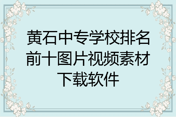 黄石中专学校排名前十图片视频素材下载软件