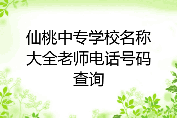 仙桃中专学校名称大全老师电话号码查询