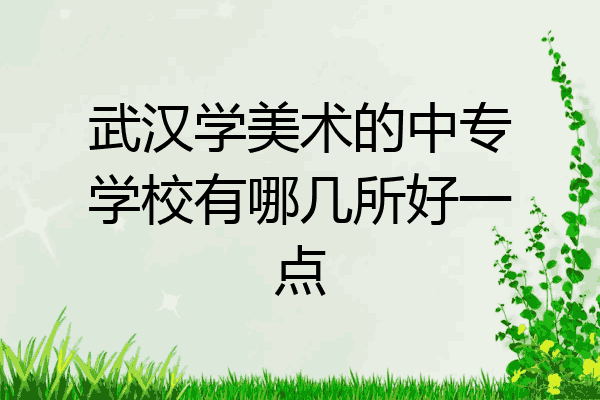 武汉学美术的中专学校有哪几所好一点