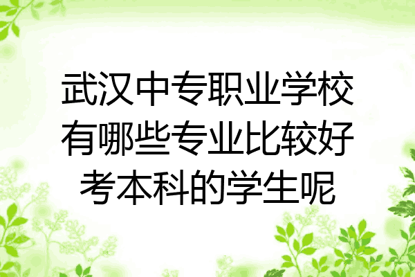 武汉中专职业学校有哪些专业比较好考本科的学生呢