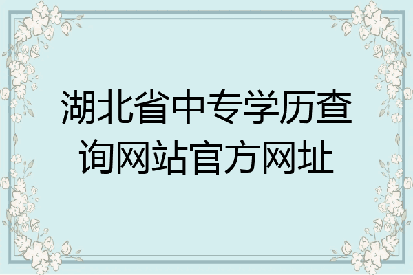 湖北省中专学历查询网站官方网址