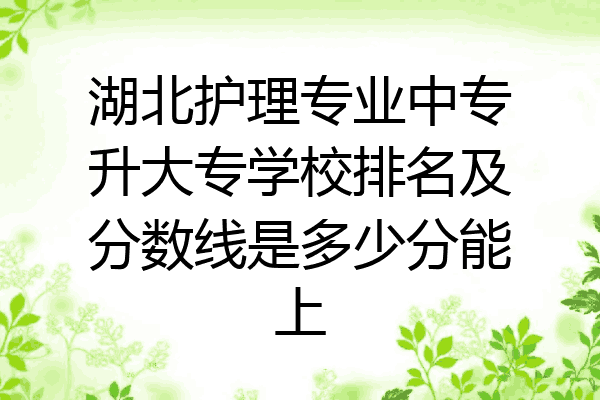 湖北护理专业中专升大专学校排名及分数线是多少分能上
