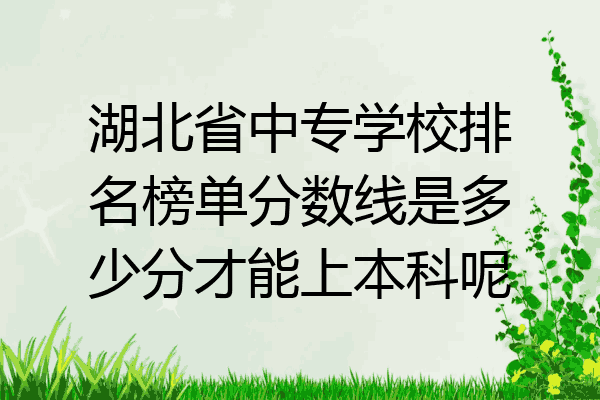湖北省中专学校排名榜单分数线是多少分才能上本科呢