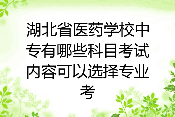 湖北省医药学校中专有哪些科目考试内容可以选择专业考