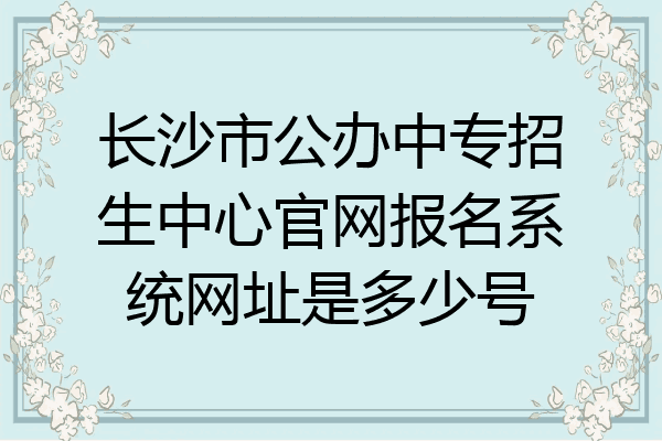 长沙市公办中专招生中心官网报名系统网址是多少号