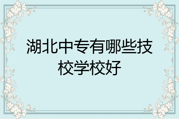 湖北中专有哪些技校学校好