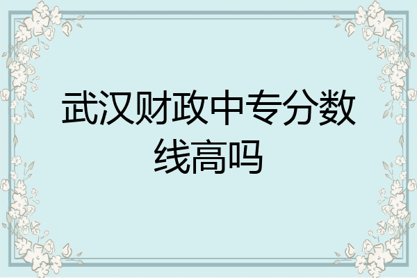 武汉财政中专分数线高吗