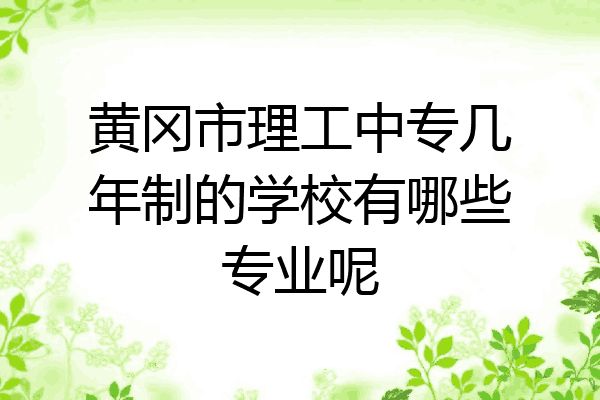 黄冈市理工中专几年制的学校有哪些专业呢