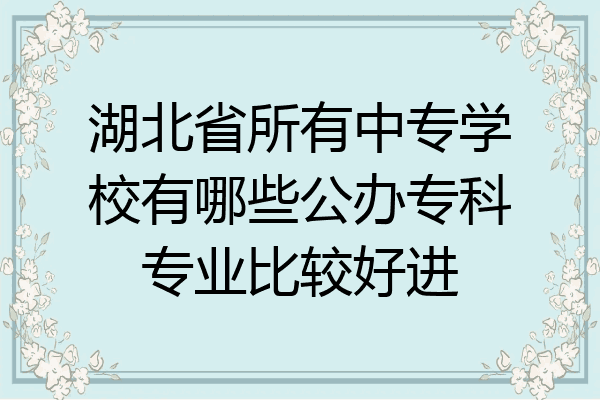 湖北省所有中专学校有哪些公办专科专业比较好进