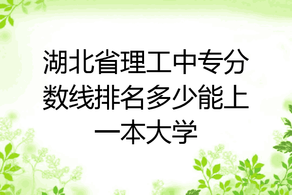 湖北省理工中专分数线排名多少能上一本大学
