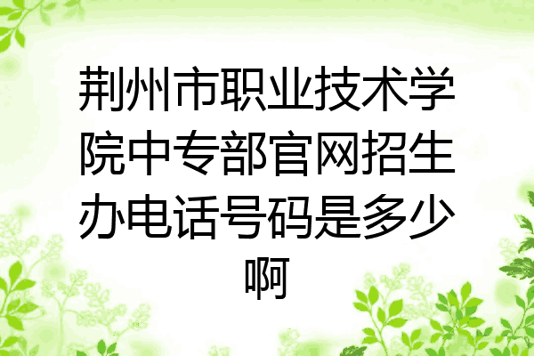 荆州市职业技术学院中专部官网招生办电话号码是多少啊