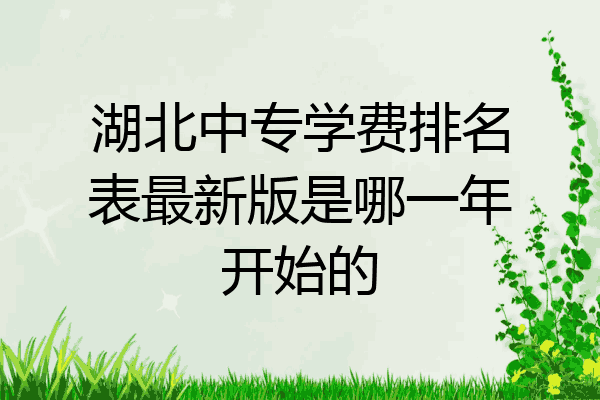 湖北中专学费排名表最新版是哪一年开始的