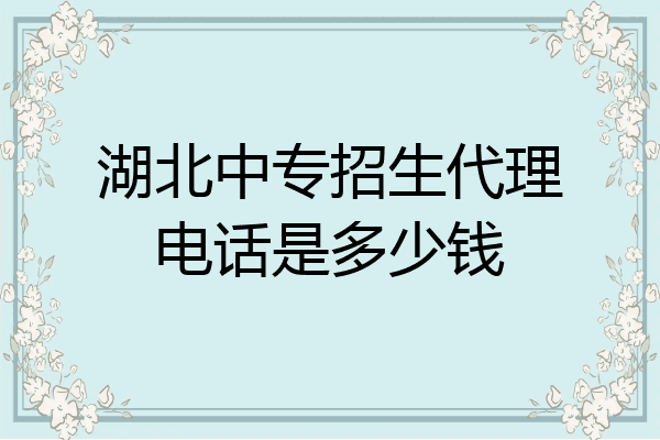 湖北中专招生代理电话是多少钱